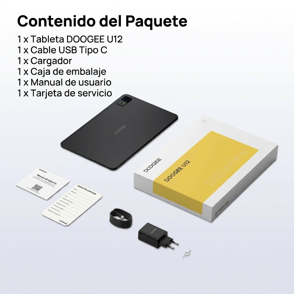 【Última versión Android 16】Tablet DOOGEE U12 VIP con Android 16, pantalla de 12 pulgadas, 24 GB de RAM + 128 GB de almacenamiento ampliable hasta 2 TB, Gemini AI, teclado y lápiz incluidos, batería de 9000 mAh con carga de 18 W, cámaras de 13 MP + 8 MP, tablet infantil con procesador Octa-Core, Widevine L1, OTG y Face ID. - Image 2